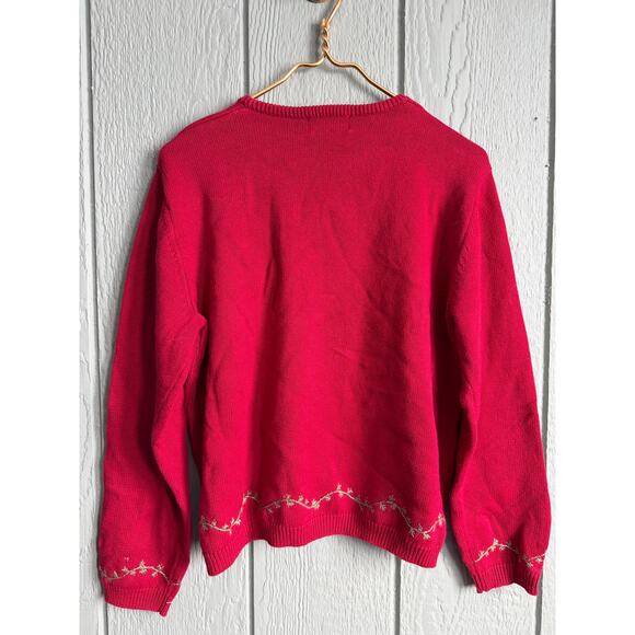 Woolrich Christmas Sweater Sleigh Embroidered Holiday Lights, Petite Large - Picture 8 of 8